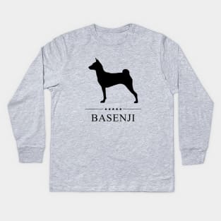 Basenji Black Silhouette Kids Long Sleeve T-Shirt